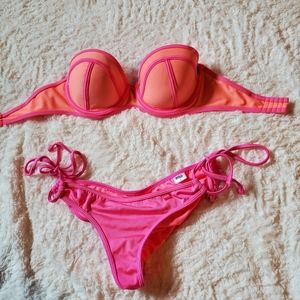 Pink and coral bikini